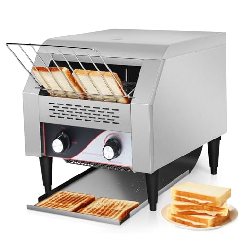 Dfdieratve Tostadora Comercial de 150/300/450 Rebanadas por Hora Tostadora con Cinta Transportadora Tostadora Comercial de Alta Resistencia para Restaurantes,150 Tranches/H