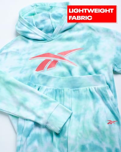 Reebok Girls Sweatsuit - 2 Piece Performance Fleece Sweatshirt and Jogger Sweatpants - Tie Dye Activ