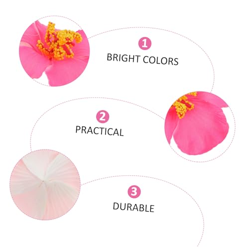 Image of Housoutil Artificial Hibiscus Flowers, 10 Pcs Foam Fake Hawaiian Flower Centerpieces, Faux Tropical Luau for Party Decorations, DIY Summer Hair Clip Accessories, Table Decor (Pink)