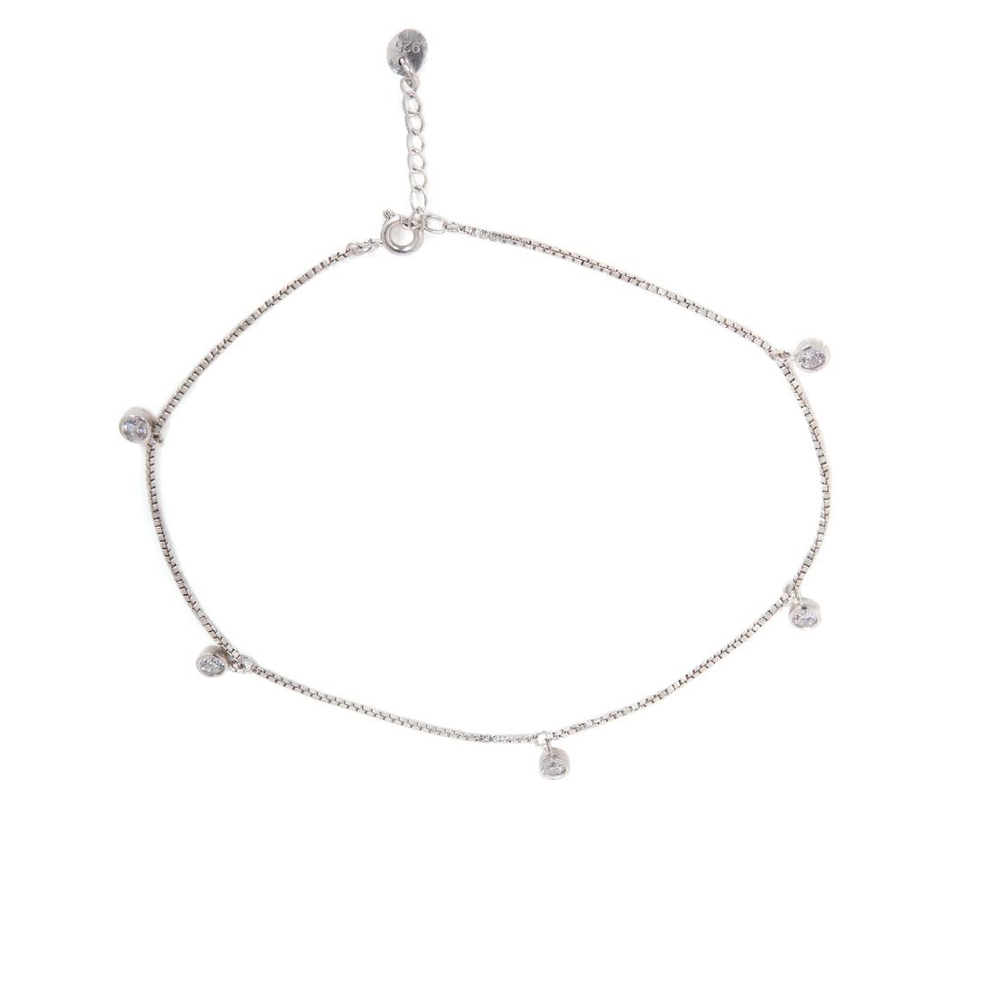 ZAVYA 925 Sterling Silver Cubic Zirconia Gentle Rhodium Plating Chain Anklet (Single) | | Gift for Women & Girls | With Certificate of Authenticity & 925 Stamp (B0BT7FHNND) Amazon Price History, Amazon Price Tracker