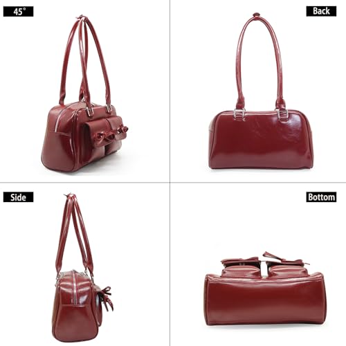 Fozehlad Chic Hobo Bags for Women Retro Tote Handbag Top Handle PU Leather Shoulder Bag for Trendy Y2K2