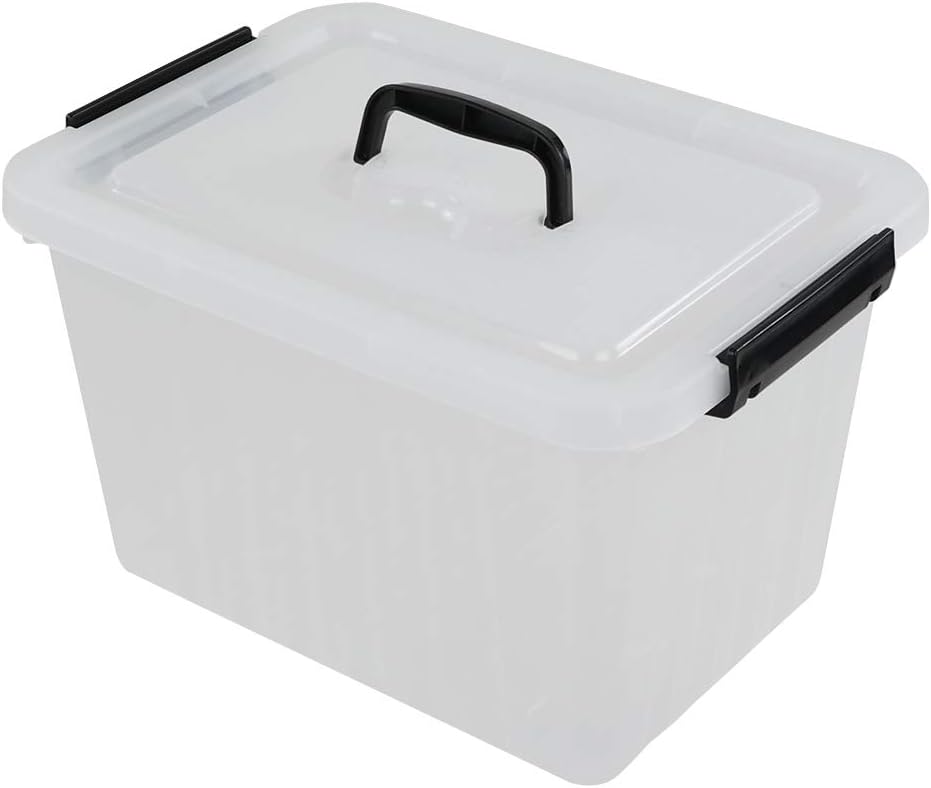 Sponsored Ad - 12 Quart Clear Storage Box with Lid and Black Latches, 1 Pack