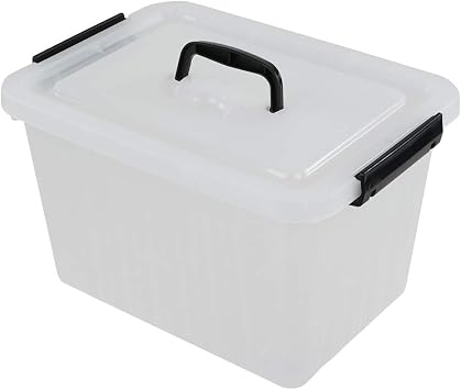 Ramddy 12 Quart Clear Storage Box with Lid and Black Latches, 1 Pack