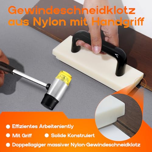 Schlagklotz Vinylboden, 200mm NYLON Schlagholz Laminat, Laminatboden Klicksystem mit Griff, Schlagklotz Vinyl, Bodenleger Laminat Werkzeug, Vinyl Laminat Verlegewerkzeuge (Nur 200mm Schlagklotz)
