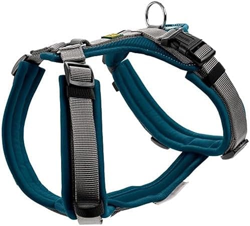 HUNTER Maldon Y-Shape Soft Padded Dog Harness Ideal for Sports Activities Colour Petrol / Grey XS - S