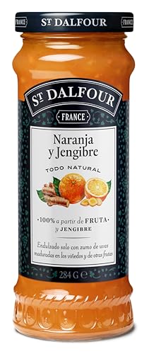 St Dalfour JENGIBRE Y NARANJA | Fruta triturada | Mermelada natural 284g | 100% fruta sin azúcares añadidos