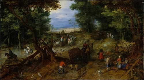Póster de Jan Brueghel una strada boschiva lienzo de 60x90cm