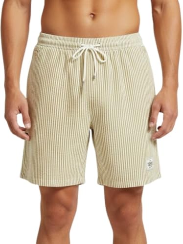 Image of SMOWKLY Men's Cotton Striped Boxer Short|Elastic Waist Drawstring Home Wear