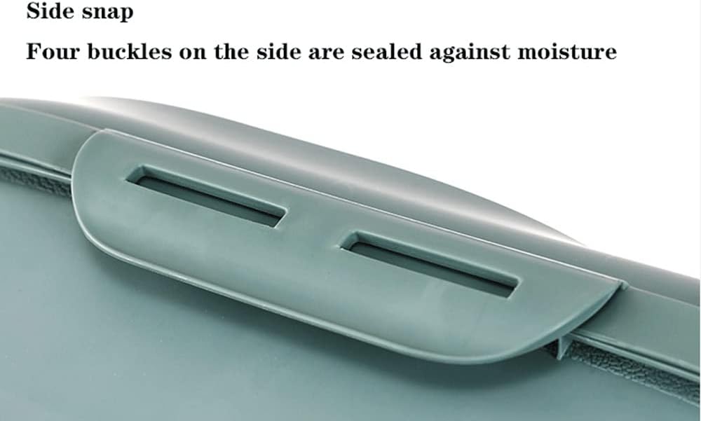 Foldable Large-Capacity Rice Bucket Airtight Food Storage Container Transparent Top Cover Grain Storage Barrel for Kitchen Dining Room Living Room URG (Color :) (Green)