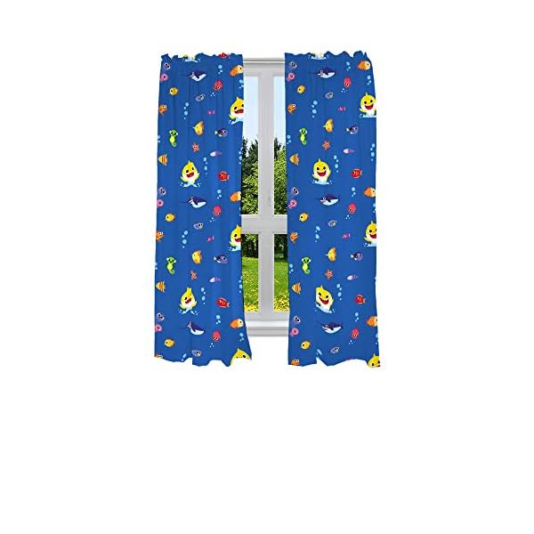 Franco Fenstervorhänge für Kinderzimmer, 208,3 x 160 cm, Baby Shark