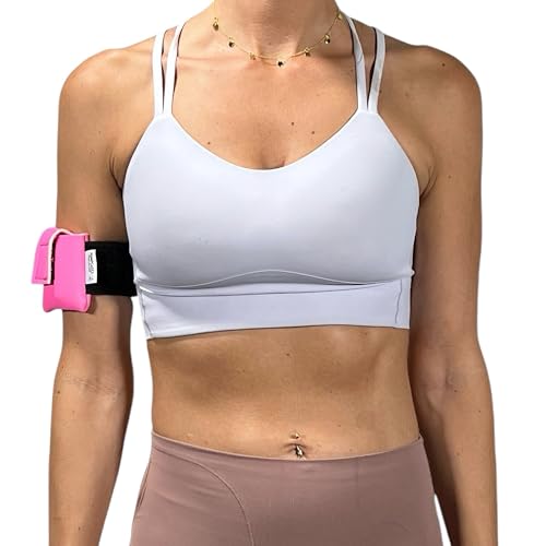 Pumpcases Adjustable Pink Insulin Pump Belt – Diabetic Insulin Pump Stretch Band – Arm Band Insulin Pump Case – Compatible with Mobi – Assembled in The USA (Small)