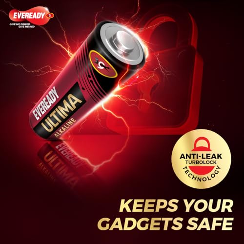Eveready Ultima Alkaline AA Battery, 400% Longer Lasting, Anti-Leak Turbolock Technology, Eco-Friendly Batteries for High-Drain Devices Household Devices & Toys, Pack of 10