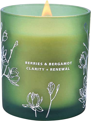 Large Berries Bergamot Candle With Vanilla, Grape & Cherry | Strong Scented Candles For Home, Relaxing Aromatherapy Candle | Natural Soy Candles For Men & Women 10.6 Oz, Wood Wicked Candle Clean Burn #TOP2