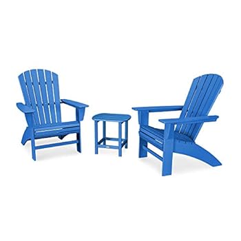 Alternative view of POLYWOOD Nautical 3-Piece Curveback Adirondack Chair Set with Side Table