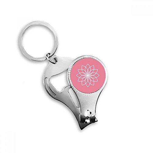 Anneau porte-clés coupe-ongles décapsuleur au motif végétal chic