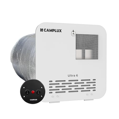 Image of CAMPLUX 6 Gallon RV Water Heater, Gas /Electric /Hybrid, 12,000 BTU, 1440W, Porcelain-Lined Tank with Anode Rod, DSI Ignition, Compatible with Suburban & Dometic, White