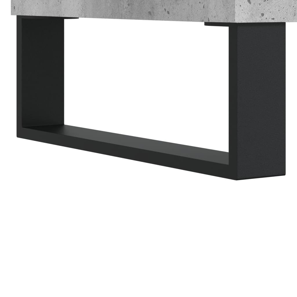 Armadio per dischi in vinile, grigio cemento, 85 x 38 x 48 cm | Spazioso mobiletto basso per il vostro soggiorno con superficie stabile per giradischi e gambe in metallo durevoli.