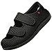 Ailsyyg Spezialschuh Gesundheitsschuhe,Diabetiker Klettverschluss Postoperative Rehabilitation Alte Leichte Verstellbare FußGeschwollene,Black_41