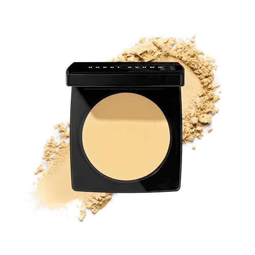 Bobbi Brown Sheer Finish Pressed Powder | Oil-Absorbing, Mattifying Setting Powder for All-Day Shine Control | Includes Puff, 0.32 Ounce, Pale Yellow​