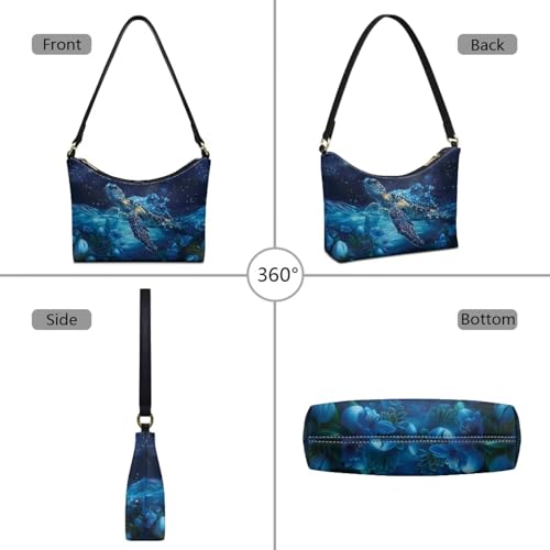 Image of Handbag for Women Leather Underam Shoulder Bag with Zipper Fashion Work Purse Waterproof Travel Wallet