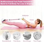 Bandes de résistance à la pédale avec poignées pour les femmes, 3 Niveaux Lbs Tubes, équipement de travail complet pour le corps de base/Abs, bras, jambes, manche double-couche sécuritaire, pédales antidérapantes