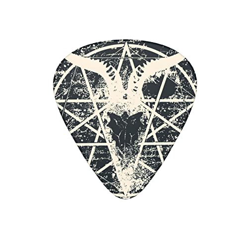 Lot de 12 médiators pour guitare électrique, basse acoustique, motif tête de mort, symbole de pentagramme, cadeau avec boîte - Les Beatles, Paul McCartney, John Lennon, RIngo Starr, George Harrison Lot de 12 médiators pour guitare électrique, basse acoustique, motif tête de mort, symbole de pentagramme, cadeau avec boîte