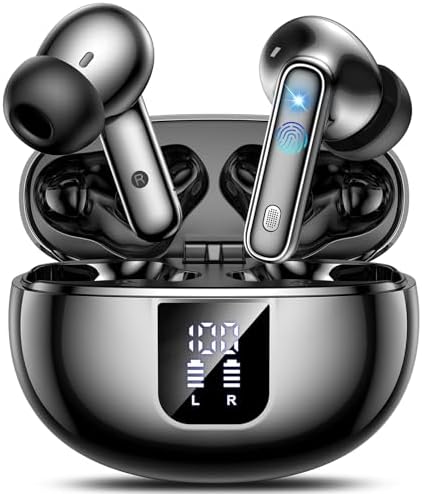 EUQQ ANC Wireless Bluetooth 5.4 Headphones, 36H Playtime LED Disp...