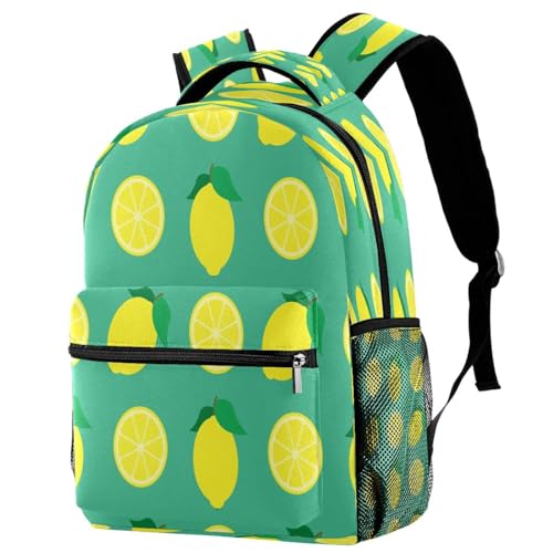Sac à dos d'école citrons vert pour ado et fille 29x20x40cm