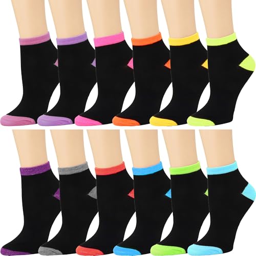 Chaussettes de cheville femme taille 9-11 lot de 12 bicolores au maintien optimal
