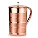 Zap Impex Pure Copper Pitcher with a Lid, Large Size Solid Copper, Copper Water Luxury Jug, Capacity 54 Oz/1600ml, Copper Carafe For Home, Hotels & Gifting