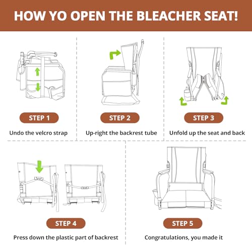 Behairity ZFN03 Extra Wide Stadium Seats With Back Support, Comfy Bleacher Chairs With Back Cushion thumb #6