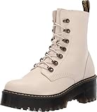 Dr. Martens Women's Leona Leather Heeled Boot, Bone Temperley, 9