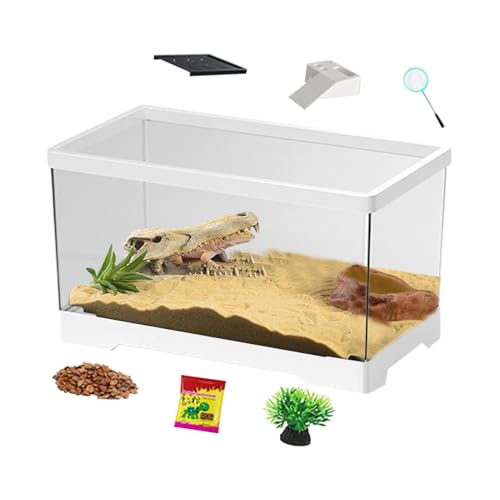 Terrarium Komplettset, Reptilienbecken, Komplett-Set Schildkröten-Terrarium, Mit Drainage Für Wasserschildkröten & Reptilien, Ideal Für Geckos, Schlangen & Amphibien