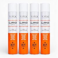 Totex Clipper Spray 400ml &ndash; 5-in-1 Lubricates, Cleans, Disinfects, Cools & Anti-Rust | Disinfectant Spray for Hair Clippers, Trimmers, Electric Shavers, Barber Use