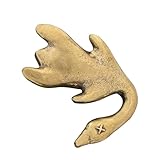 Zerodeko Figura de Pato de Pekín de Latón Vintage Escultura Decorativa Miniatura de Estilo Retro Estatua de Pato para Decoración del Hogar Oficina y Jardín Adorno Artesanal de Latón