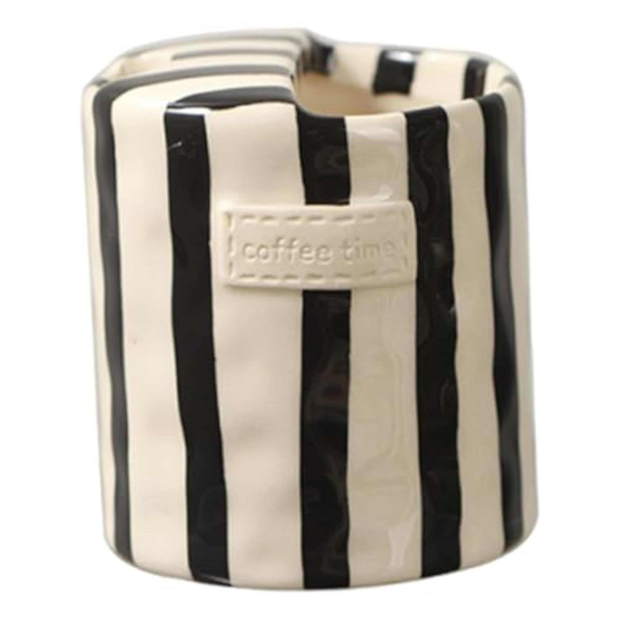 Ceramic Coffee Mug Hand Painted Striped Design