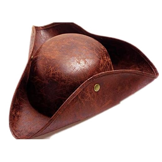 24costumes Brauner Dreispitz Piraten Hut | Used Leder Look | Karnevalskostüm | Karneval, Fasching Kostüm, Motto, Jack Sparrow, Fluch der Karibik, Abenteuer, Kapitänshut
