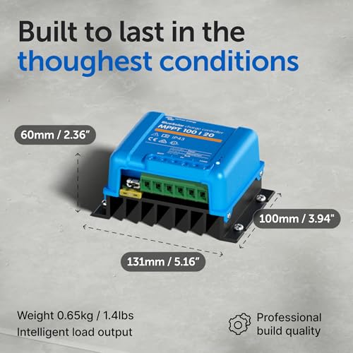 Victron Energy BlueSolar MPPT Solar Charge Controller - Charge Controllers for Solar Panels - 100V, 20 amp, 48-Volt