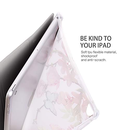 Ipad 5Th/6Th Generation, Ipad Air 2 , Ipad Air Hummingbird Case, Ipad 9.7 Flower Case Tri-Fold Protective Cover, Multi-Angle Viewing With Adjustable Stand Auto Wake / Sleep(Flowers Birds) #TOP6