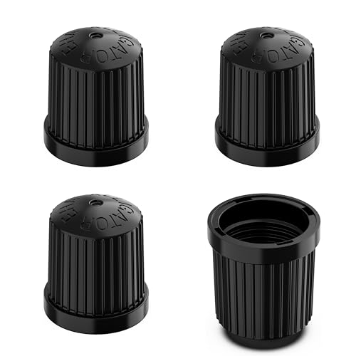 Prime Ave TPMS Tire Valve Caps (4-Pack) Alligator EHA Secure Air Pressure Black Valve Stem Caps Compatible with Audi, BMW, Mercedes, Porsche, Tesla, VW & More (Made in Germany)