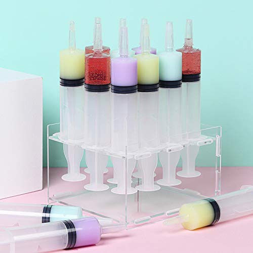 Balsacircle 3 Pcs 5.5-Inch Clear Injector Shots Syringe Tray Holder - Disposable Wedding Party Catering Tableware #TOP4