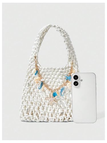 Bolso Tote de Crochet con Cadena Estrella de Mar para Mujer miniatura 5