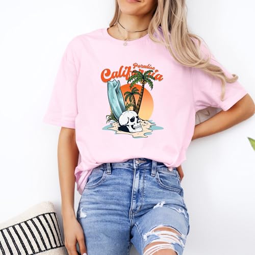 Custom T Shirt for Men Women Personalized T Shirt Design Your Own Front and Back Printed Tee Light Pink4