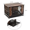 Snimoy-Dog-Crate-End-Table-Heavy-Duty-Pet-Cage-Decorative-Furniture-Wood-Metal-Dog-House-Indoor-with-Removable-Tray-for-Small-Medium-Dog-33-x-23-x-24-Inches Wood Metal Dog House