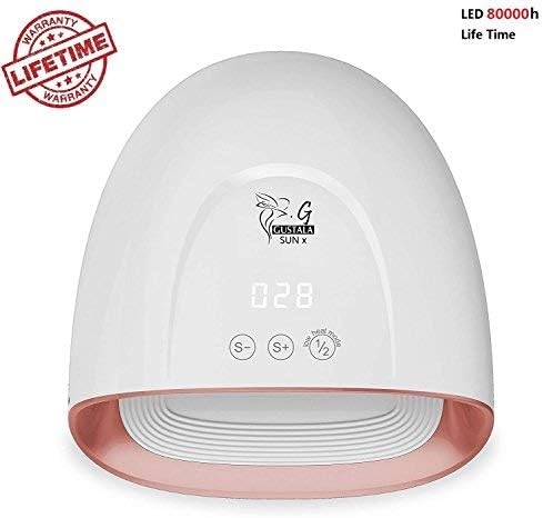 Gustala Nail Dryer UV 48W LED Nail Curing Lamp Professional with LED Display Body Sensor for Gel Polish, Touch Control, LEDs 80000hrs Lifetime