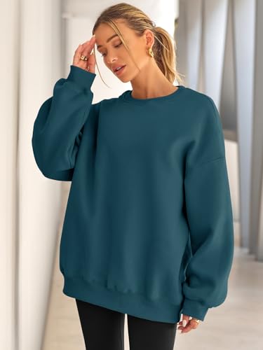 Image of EFAN Womens Oversized Sweatshirt Crewneck Sweater Casual Fall Outfits 2026 | Fleece Lined Stretchy Hoodies Basic Comfort Clothes Loose Maternity Workout Gym Lounge Wear Winter Airport Fashion