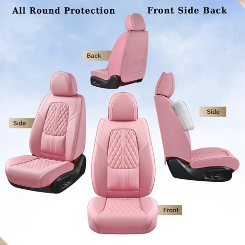 Image of Coverado Car Seat Covers, Car Seat Covers Front Seats, 2-Pack Front Seat Cover, Nappa Leather Waterproof Seat Covers, Car Seat Protectors, Automotive Seat Covers Universal Fit for Most Vehicles