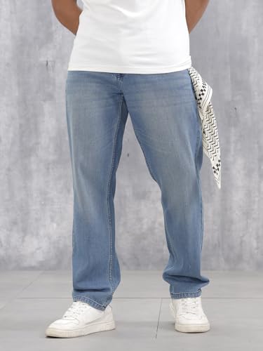 Image of WROGN Men's 100% Cotton Jeans | Solid | Anti Fit