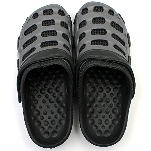 Men's Garden Clogs Shoes Slippers Sandals Two Tone Ventilated Summer Beach Casual Relax Backyard (Black, Numeric_10) #TOP5