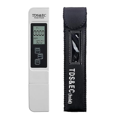デジタル水質テスター TDS EC メーター範囲 0-9990 多機能水純度温度計 TEMP PPM テスター(White)